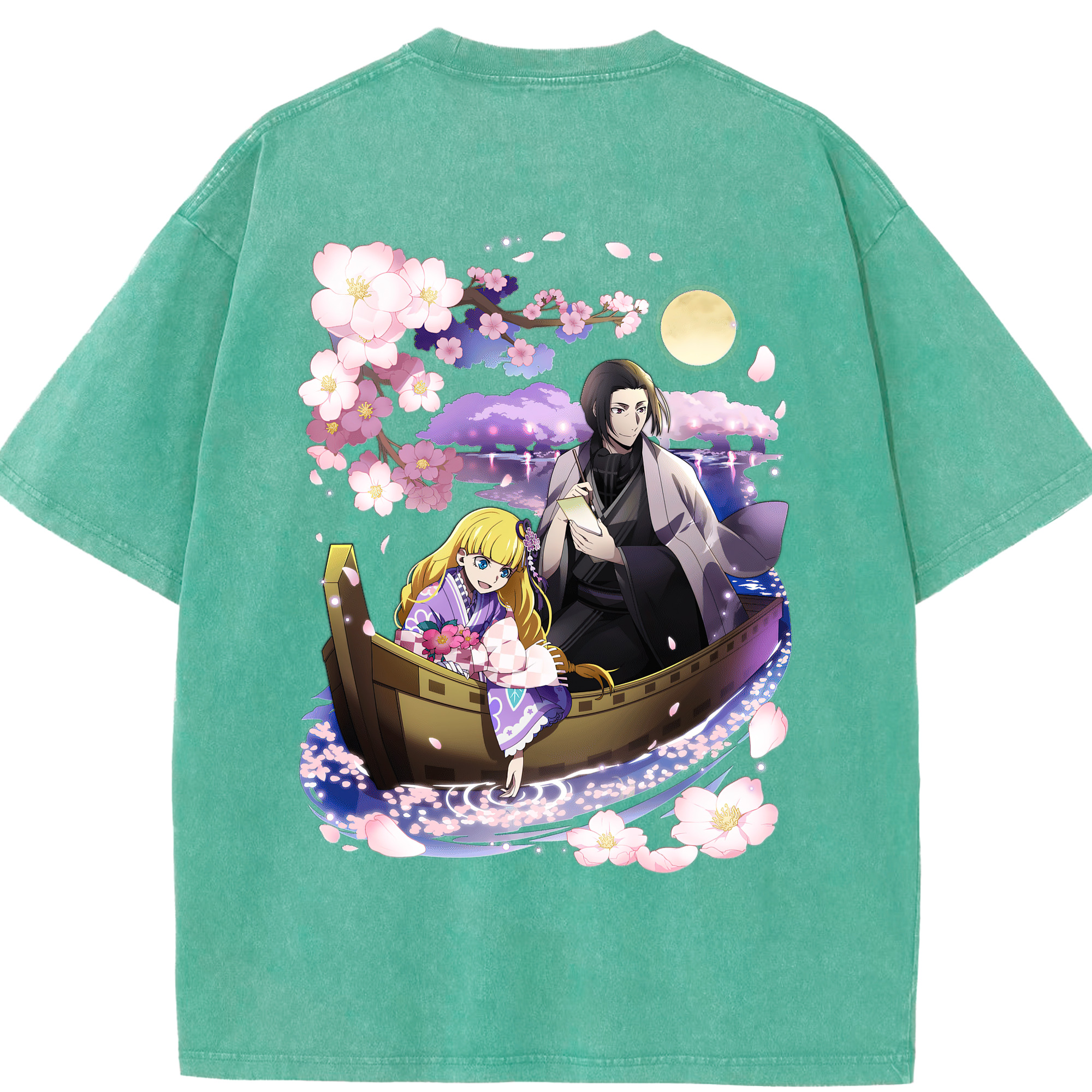 （画像用） 文豪ストレイドッグス Bungo Stray Dogs 綿100% ヴィンテージ風 半袖Tシャツ（背面プリント）